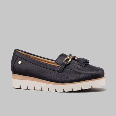 Zapatos Natural Jazmin Navy Pu para Dama