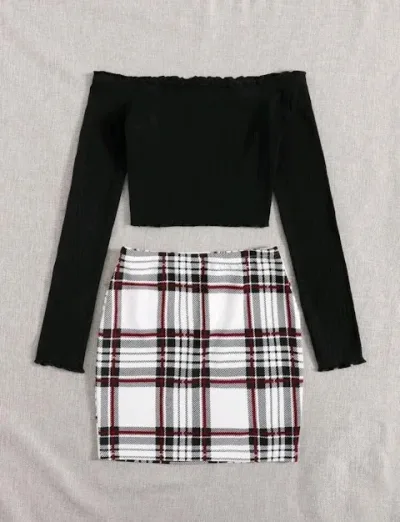 Conjunto para dama con diseño de cuadros