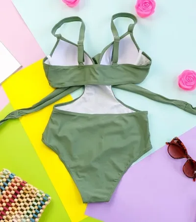 Vestido de baño para dama color verde musgo