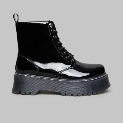 Botines Coral para dama color negro PRAGA BLACK PAT