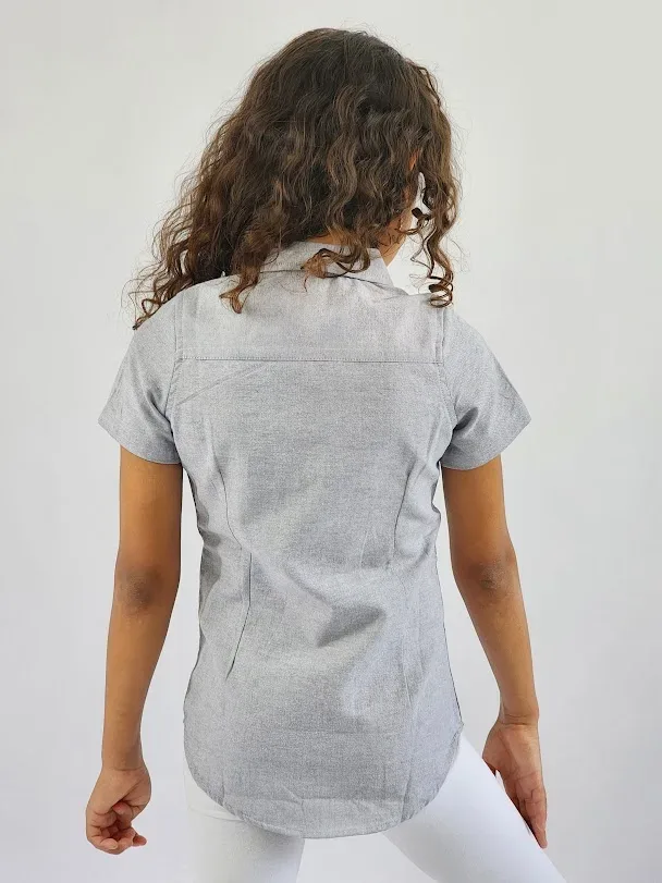 Camisa Cambrige Polo para niña color gris