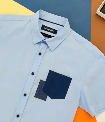 Camisa Hummer para caballero color celeste H2010-03-73