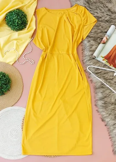 Vestido para dama color mostaza