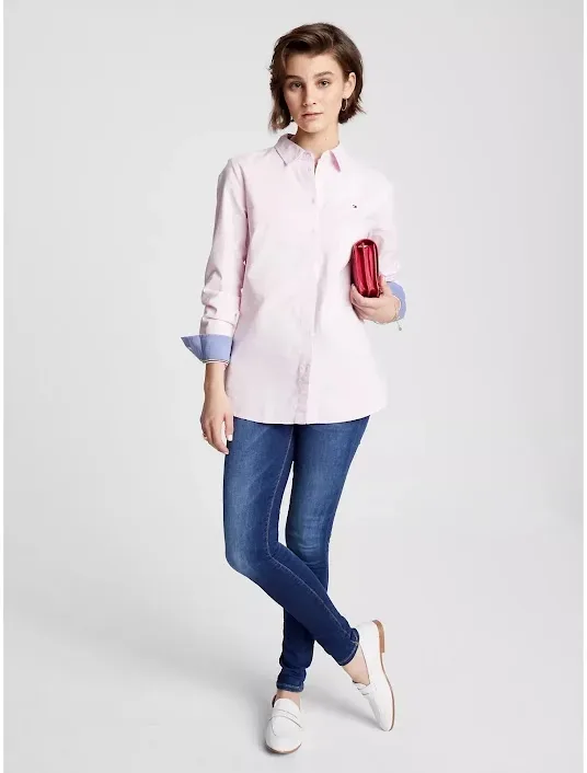 Camisa manga larga Tommy Hilfiger para dama color rosa