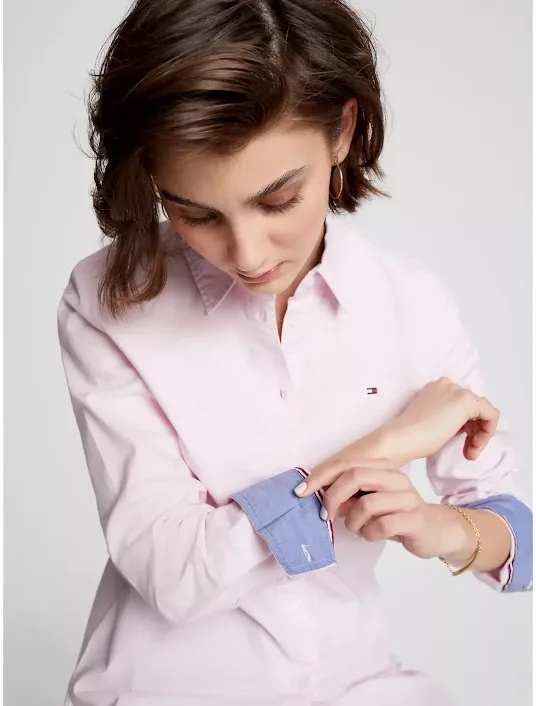 Camisa manga larga Tommy Hilfiger para dama color rosa