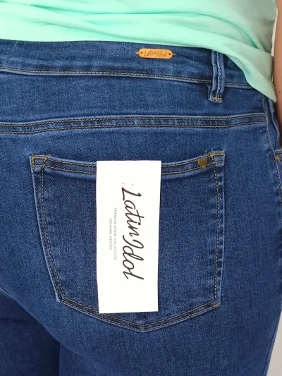 Jeans plus size Latin Idol para dama color azul