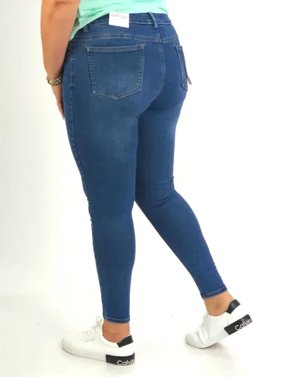 Jeans plus size Latin Idol para dama color azul