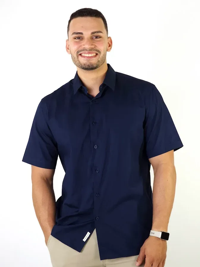 Camisa para caballero color azul oscuro