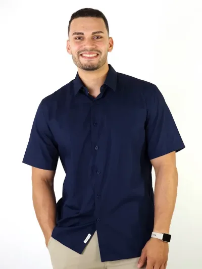 Camisa para caballero color azul oscuro