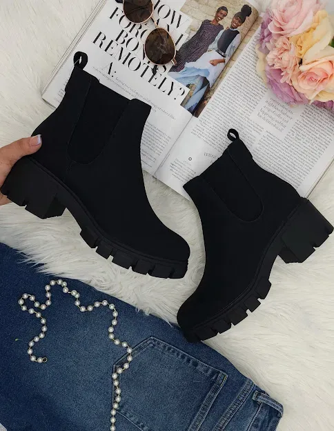 Botines Coral Negros Monet Black Pu