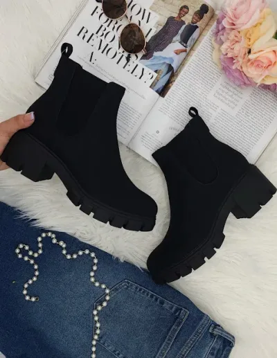 Botines Coral Negros Monet Black Pu