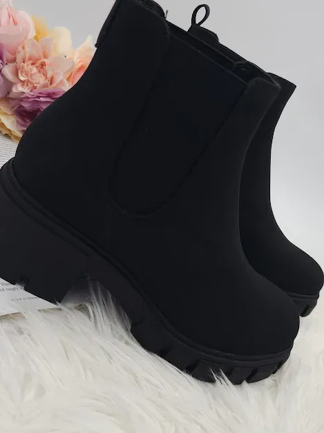 Botines Coral Negros Monet Black Pu