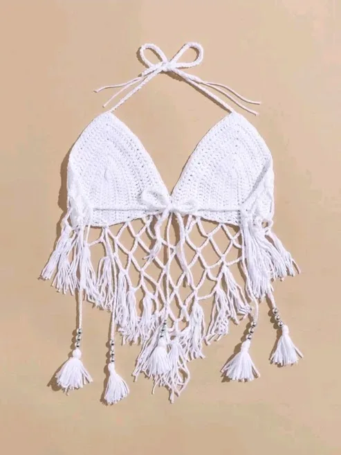 Top de vestido de baño para dama color blanco
