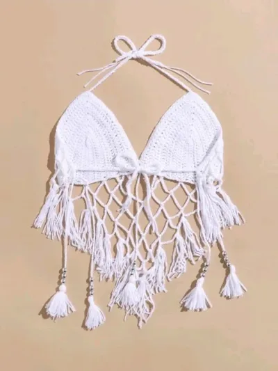 Top de vestido de baño para dama color blanco