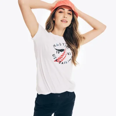 Camiseta Náutica para dama color blanco