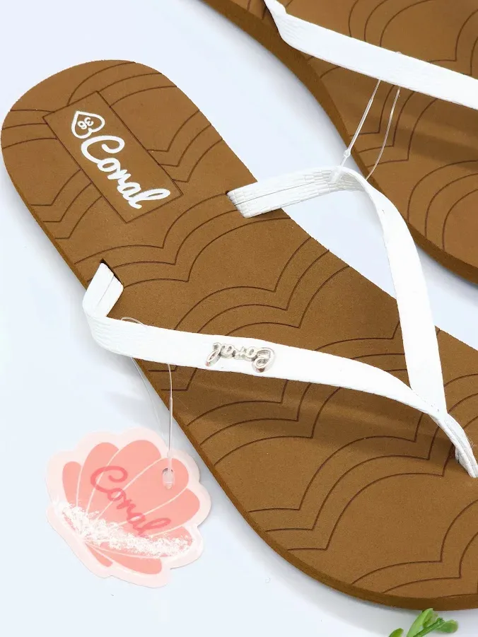 Sandalias Uvita white Pu Coral para dama