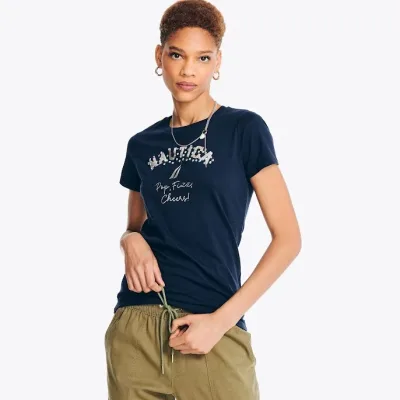 Camiseta Nautica para dama color azul oscuro