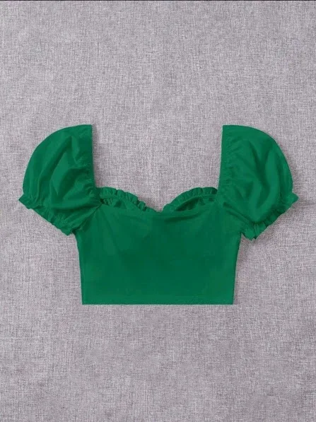 Crop top para dama color verde