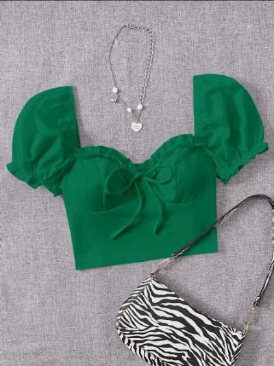 Crop top para dama color verde