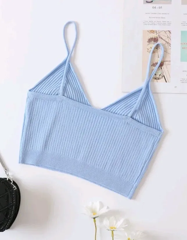 Crop top para dama color celeste