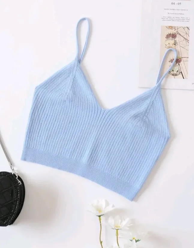 Crop top para dama color celeste