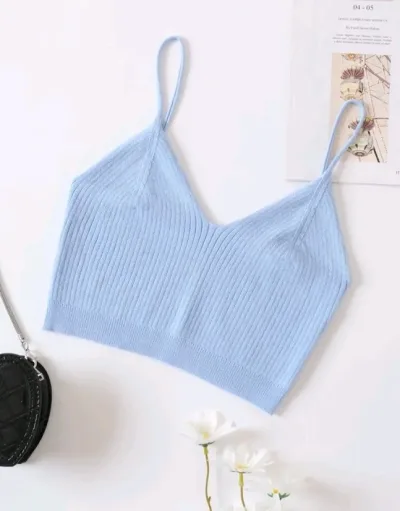 Crop top para dama color celeste