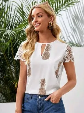 Blusa para dama diseño de piñas