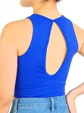 Crop Top para dama color azul