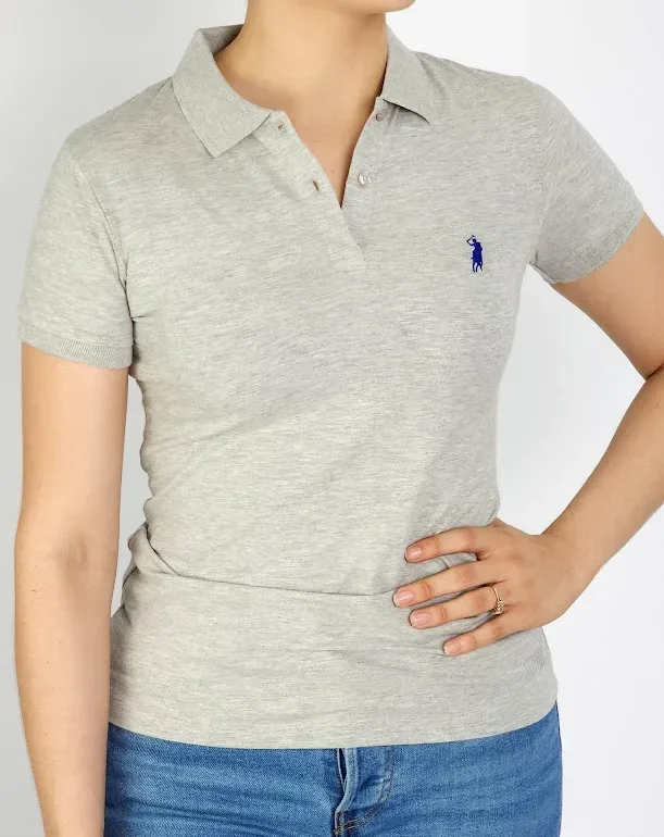 Camiseta Polo Cambrige Club para dama color  gris claro