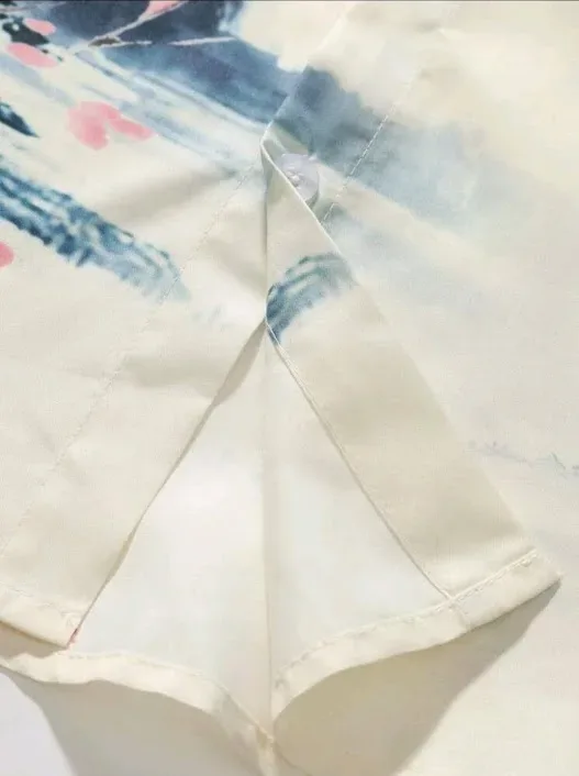 Camisa para caballero con estampado de paisaje.