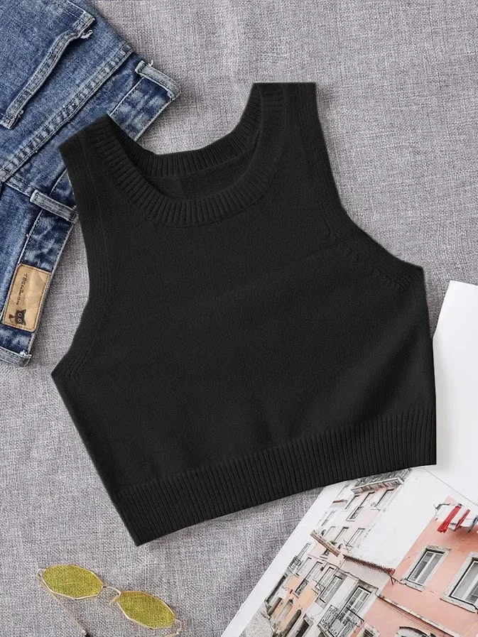 Crop Top  para dama color negro
