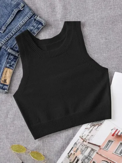 Crop Top  para dama color negro
