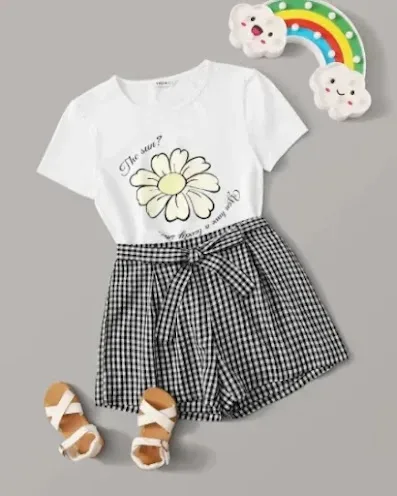 Conjunto para niña color negro y blanco
