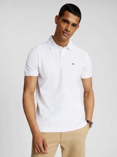 Camiseta Tommy Hilfiger Slim Fit para caballero color blanco