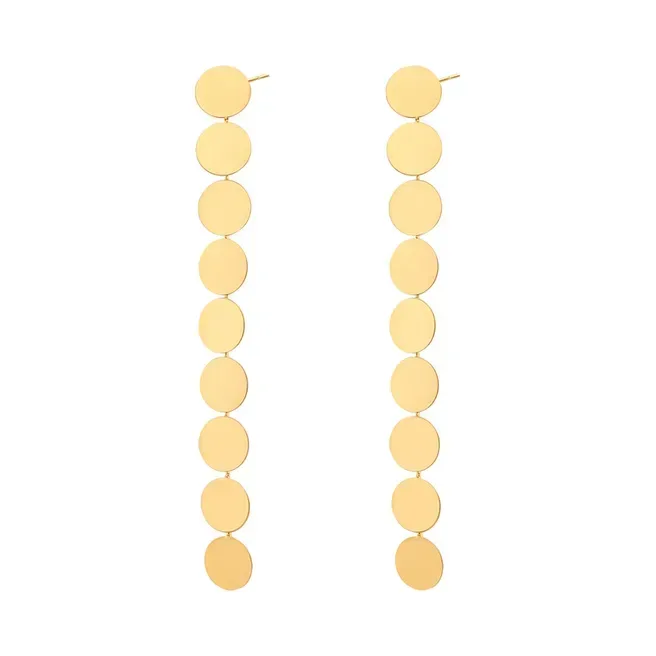 Aretes de acero inoxidable color dorado