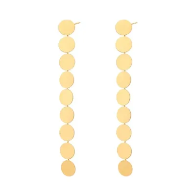 Aretes de acero inoxidable color dorado