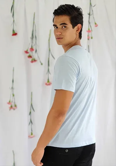 Camiseta Polo para caballero, color celeste pastel