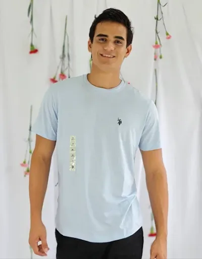 Camiseta Polo para caballero, color celeste pastel