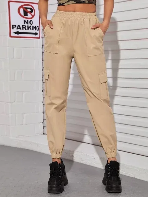 Pantalón cargo para dama color beige