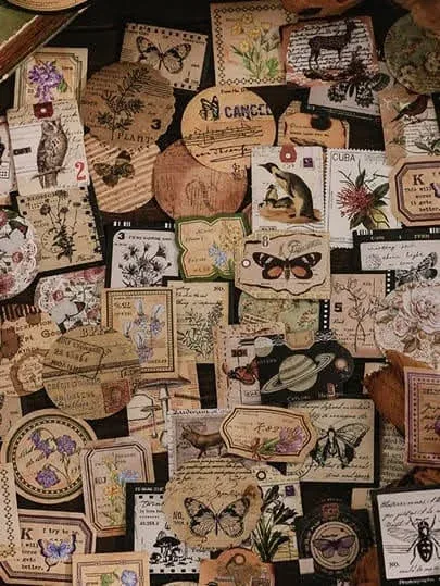 Paquete de pegatinas diseño vintage