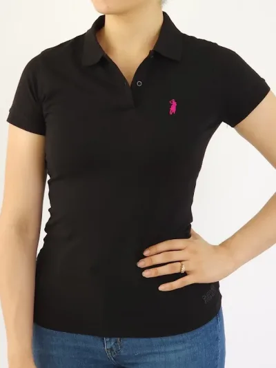 Camiseta Polo Cambrige Club para dama color negro
