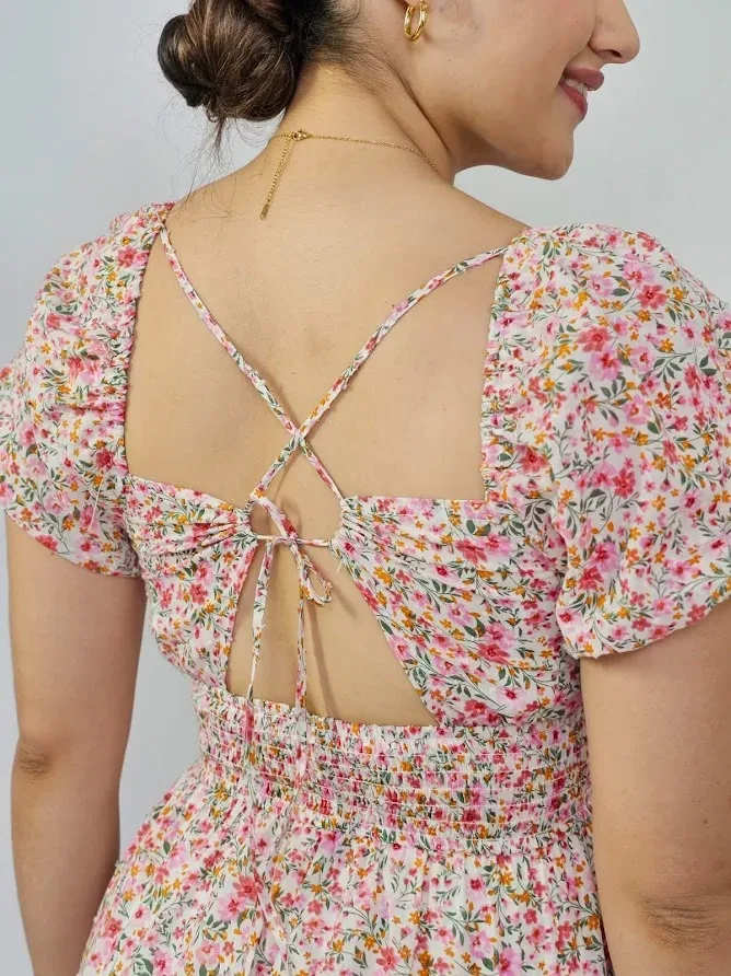 Vestido diseño floral para dama
