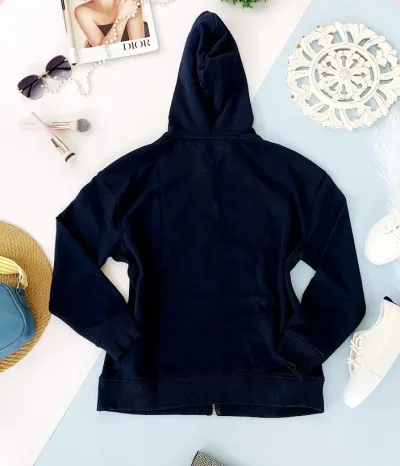 Abrigo Tommy Hilfiger para dama color azul con ziper y gorro