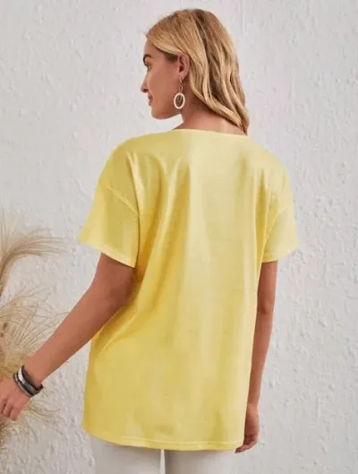 Camiseta para dama color amarillo con dibujo de búho