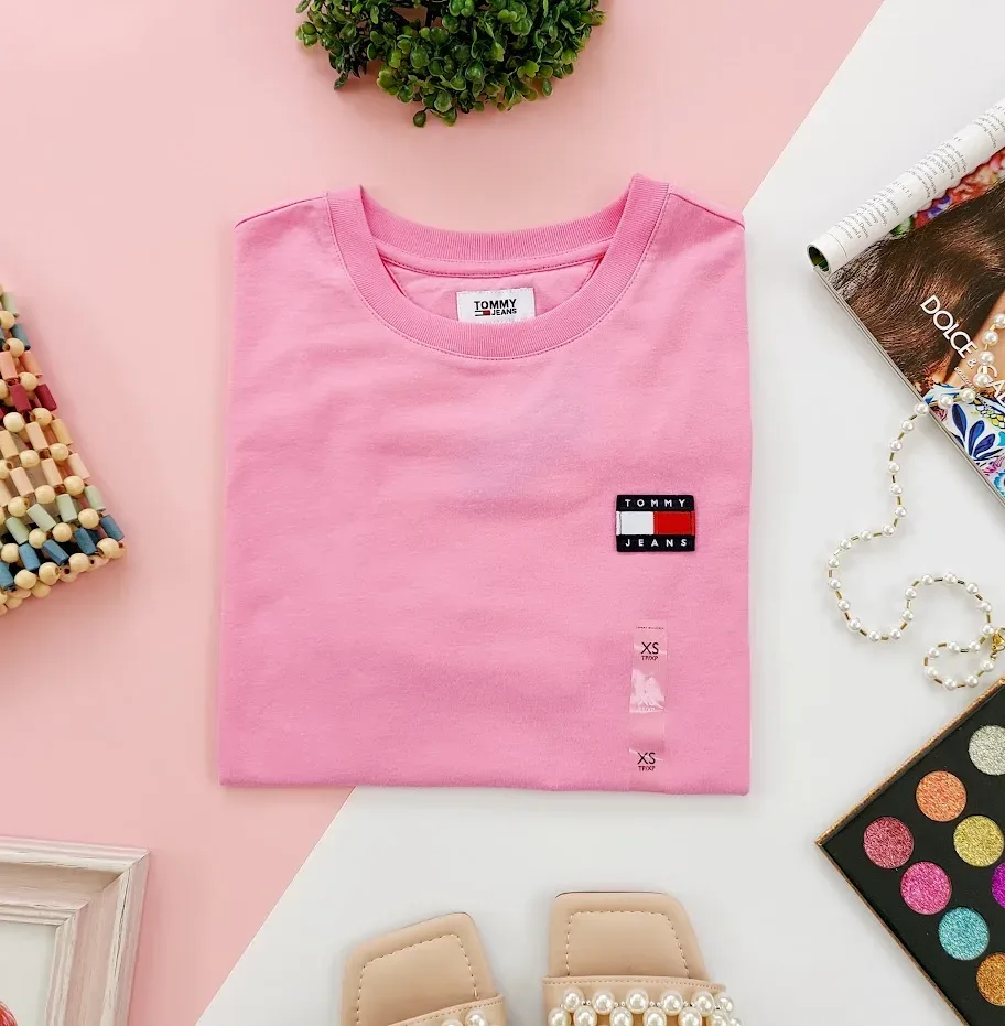 Camiseta Tommy Hilfiger colo rosado para dama