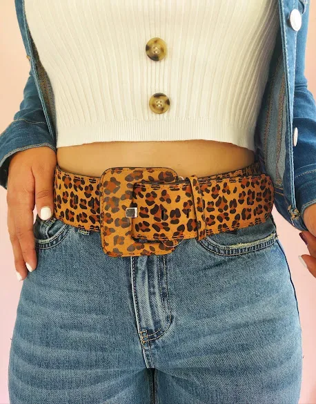 Faja para dama diseño animal print color café