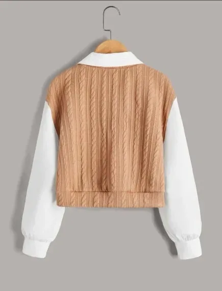 Blusa para niña color cafe claro