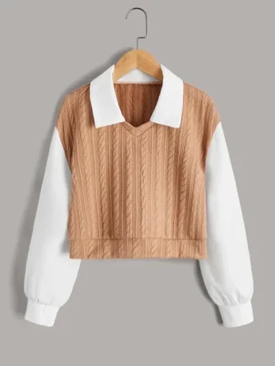 Blusa para niña color cafe claro