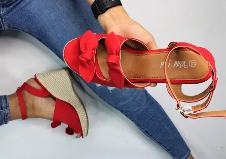 Sandalias para dama color rojo SD45414