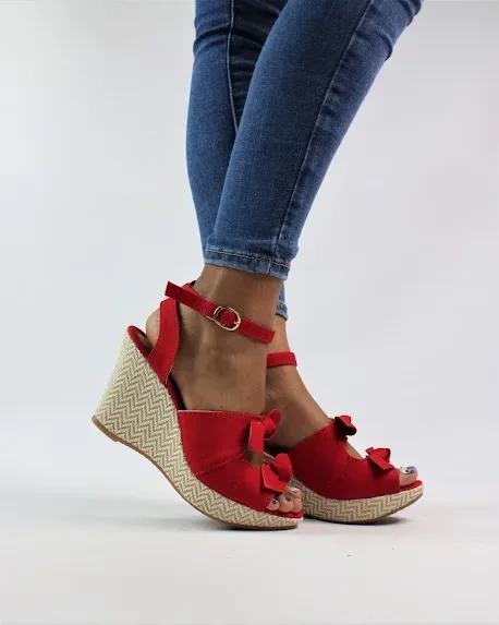 Sandalias para dama color rojo SD45414